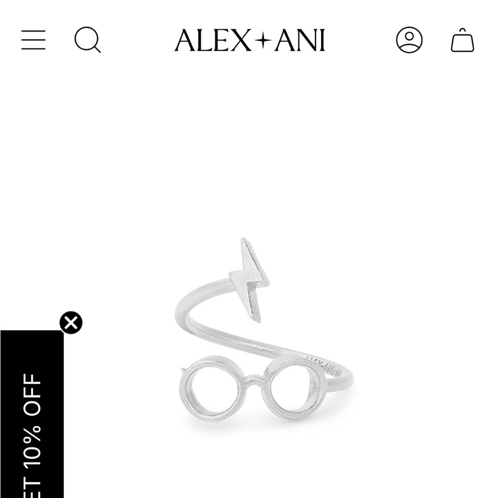 Alex and Ani Harry Potter Silver Lightning and Glasses Ring
